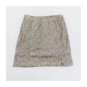 Love on A Hanger Cream Silver Eyelet Glitter Mini Skirt NWT SZ7